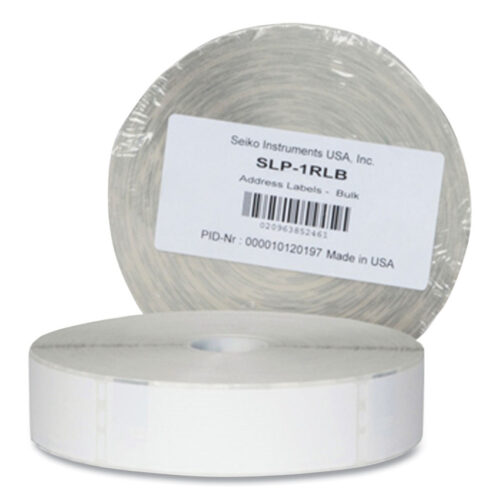 Seiko SLP-1RLB Bulk Address Labels, Requires SLP-TRAY650, 1.12" x 3.5", White, 1,000 Labels/Roll (SKPSLP1RLB)