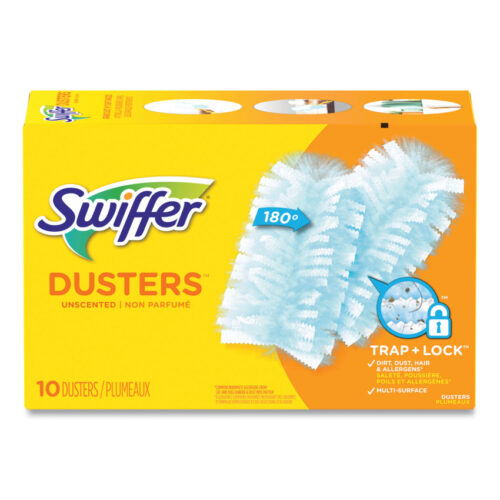Swiffer Refill Dusters, Dust Lock Fiber, Light Blue, Unscented, 10/Box, 4 Box/Carton (PGC21459CT)