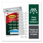 Command All Weather Hooks and Strips, Small, Plastic, Clear, 0.5 lb Capacity, 30 Clips and 32 Strips/Pack (MMM17017CLRAW30)