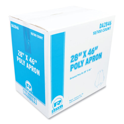 Royal Poly Apron, 28 x 46, One Size Fits All, White, 100/Pack, 10 Packs/Carton (RPPDA2846)