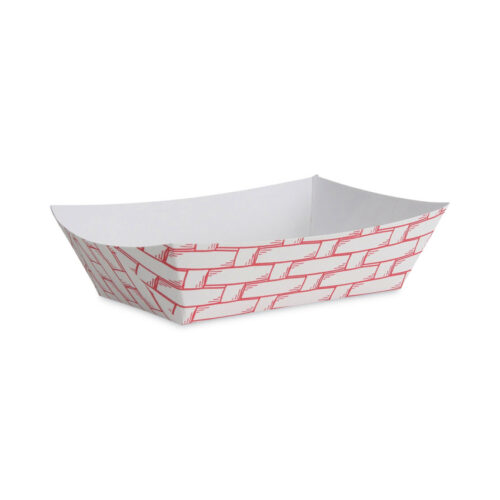 Boardwalk Paper Food Baskets, 2 lb Capacity, Red/White, 1,000/Carton (BWK30LAG200)