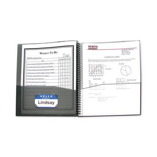 C-Line Eight-Pocket Portfolio, Polypropylene, 8.5 x 11, Smoke/Smoke (CLI33081)