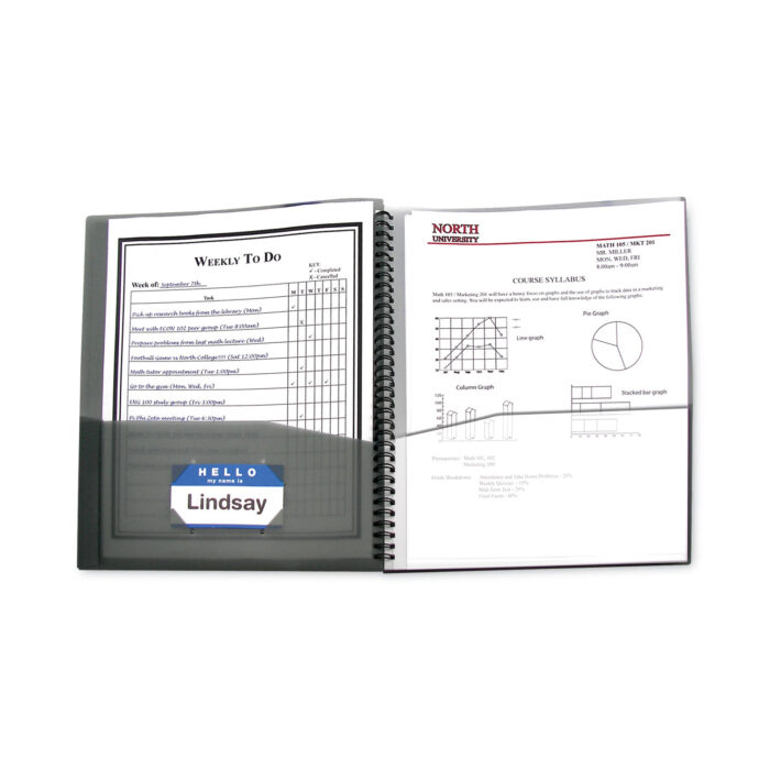 C-Line Eight-Pocket Portfolio, Polypropylene, 8.5 x 11, Smoke/Smoke (CLI33081)