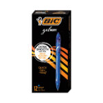 BIC Gel-ocity Quick Dry Gel Pen, Retractable, Medium 0.7 mm, Blue Ink, Blue Barrel, Dozen (BICRGLCG11BE)