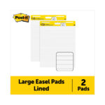 Post-it Easel Pads Super Sticky Vertical-Orientation Self-Stick Easel Pads, Presentation Format (1.5" Rule), 25 x 30, White, 30 Sheets, 2/Pack (MMM561WLVAD2PK)