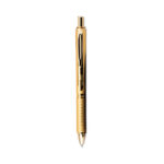 Pentel EnerGel Alloy Gel Pen, Retractable, Medium 0.7 mm, Black Ink, Gold Barrel (PENBL407XABX)
