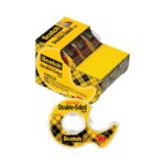 Scotch Double-Sided Permanent Tape in Handheld Dispenser, 1" Core, 0.5" x 20.83 ft, Clear, 3/Pack (MMM3136)