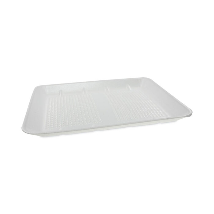 Pactiv Evergreen Supermarket Tray, #1014 Family Pack Tray, 13.88 x 9.88 x 1, White, Foam, 100/Carton (PCTHTF110140000)