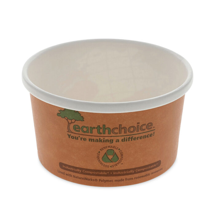 Pactiv Evergreen EarthChoice Compostable Soup Cup, Small, 8 oz, 3 x 3 x 3, Brown, Paper, 500/Carton (PCTPHSC8ECDI)