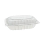 Pactiv Evergreen EarthChoice Vented Microwavable MFPP Hinged Lid Container, 9 x 6 x 2.75, White, Plastic, 170/Carton (PCTYCNW0207)