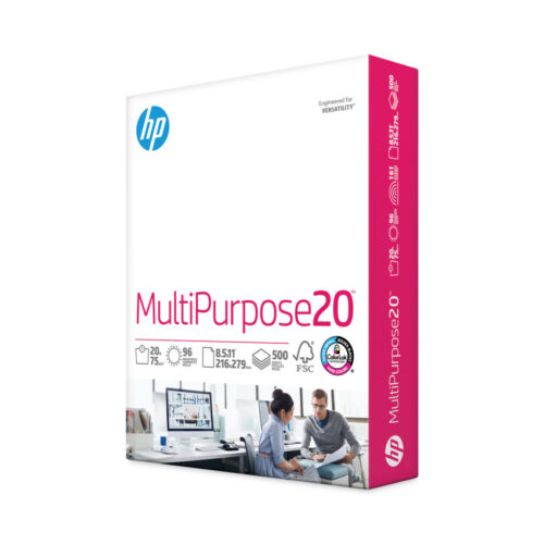 HP Papers MultiPurpose20 Paper, 96 Bright, 20 lb Bond Weight, 8.5 x 11, White, 500 Sheets/Ream, 10 Reams/Carton, 40 Cartons/Pallet (HEW112000PLT)