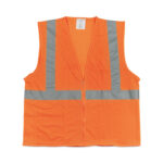 PIP ANSI Class 2 Two-Pocket Zipper Mesh Safety Vest, Polyester Mesh, Large, Orange (PID3020702ZORL)