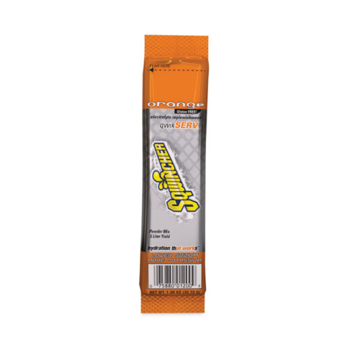 Sqwincher Thirst Quencher QwikServ Electrolyte Replacement Drink Mix, Orange, 1.26 oz Packet, 8/Pack (SQW060900OR)
