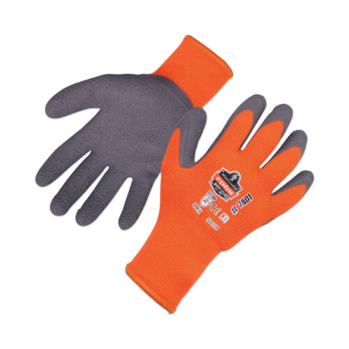 ergodyne ProFlex 7401 Coated Lightweight Winter Gloves, Orange, Medium, Pair (EGO17623)