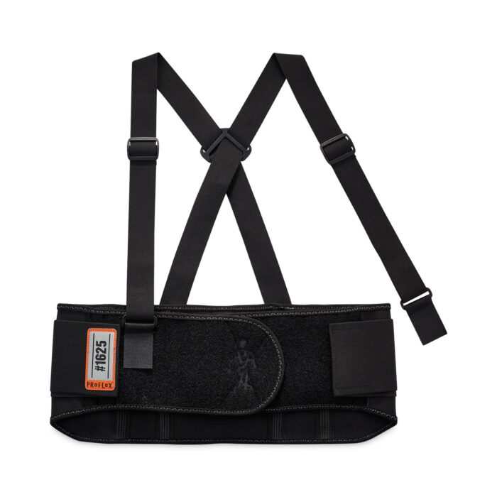 ergodyne ProFlex 1625 Elastic Back Support Brace, 4X-Large, 52" to 58" Waist, Black (EGO11118)