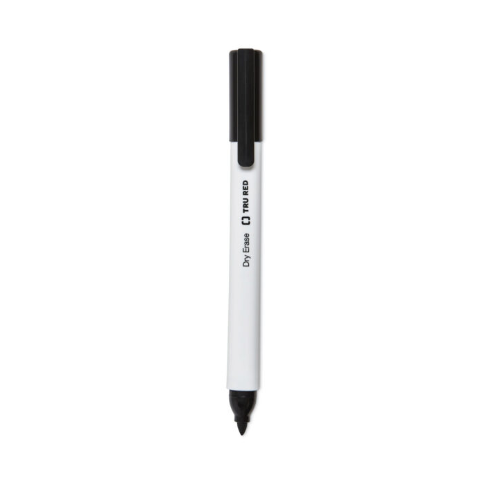 TRU RED Dry Erase Marker, Tank-Style, Medium Chisel Tip, Black, 4/Pack (TUD24376614)