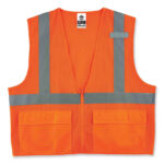 ergodyne GloWear 8220Z Class 2 Standard Mesh Zipper Vest, Polyester, 2X-Large/3X-Large, Orange (EGO21117)
