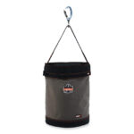 ergodyne Arsenal 5945T Extra-Large Swiveling Carabiner Canvas Hoist Bucket and Top, 150 lb, Gray (EGO14845)