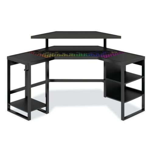 LEE LevelUp Gear LEET Corner Gaming Desk, 53.25" x 51.75" x 36.75", Onyx (WHLLTCGD)