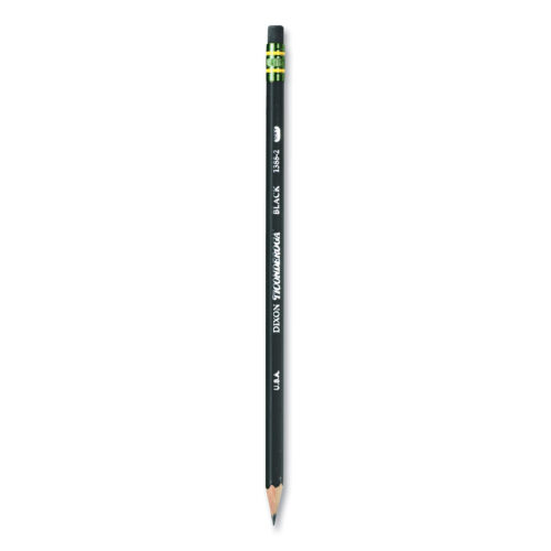 Ticonderoga Pencils, HB (#2), Black Lead, Black Barrel, Dozen (DIX13953)