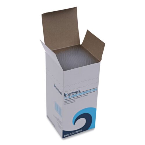 Boardwalk Jumbo Straws, 7.75", Plastic, Translucent, Unwrapped, 250/Pack, 50 Packs/Carton (BWKJSTU775T50)