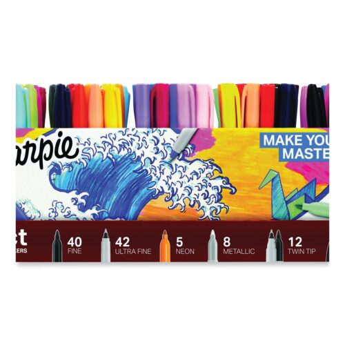 Sharpie Permanent Markers Ultimate Collection Value Pack, Assorted Tip Sizes/Types, Assorted Colors, 115/Set (SAN1983255)