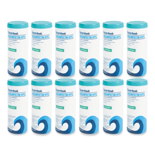 Boardwalk Disinfecting Wipes, 7 x 8, Fresh Scent, 35/Canister, 12 Canisters/Carton (BWK454W35)
