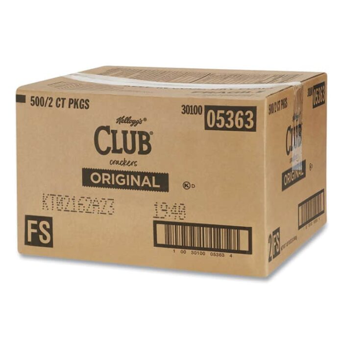 Kellogg's Club Original Crackers, 0.25 oz Individually Wrapped, 2/Pack, 500 Packs/Carton (KEB033451)