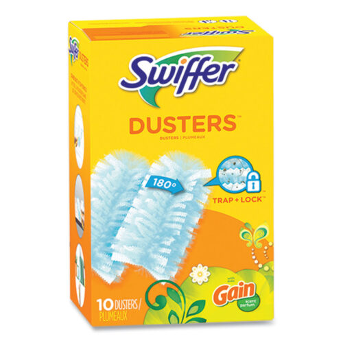 Swiffer Dusters Refill, Dust Lock Fiber, Blue, Gain Original Scent, 10/Pack (PGC08306)