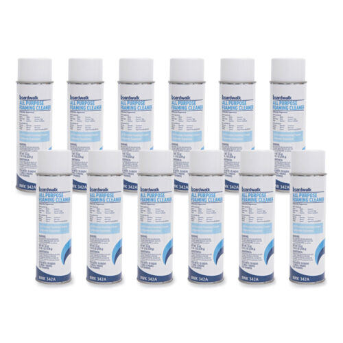 Boardwalk All-Purpose Foaming Cleaner w/Ammonia, 19 oz Aerosol Spray, 12/Carton (BWK342ACT)