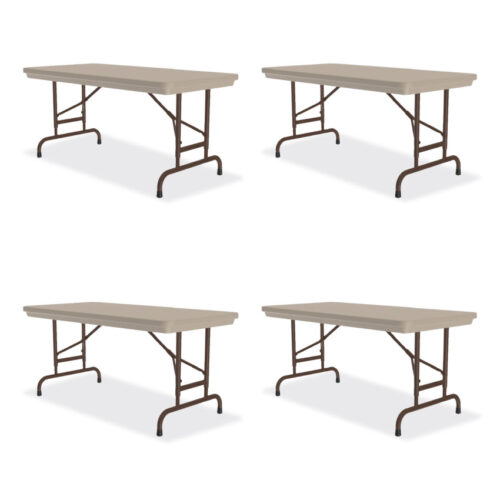Correll Adjustable Folding Table, Rectangular, 48" x 24" x 22" to 32", Mocha Granite Top, Brown Legs, /Pallet (CRLRA2448244P)