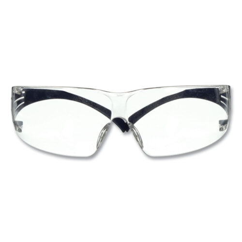 3M SecureFit Protective Eyewear, 200 Series, Dark Blue Plastic Frame, Clear Polycarbonate Lens (MMMSF201SGAFBLU)