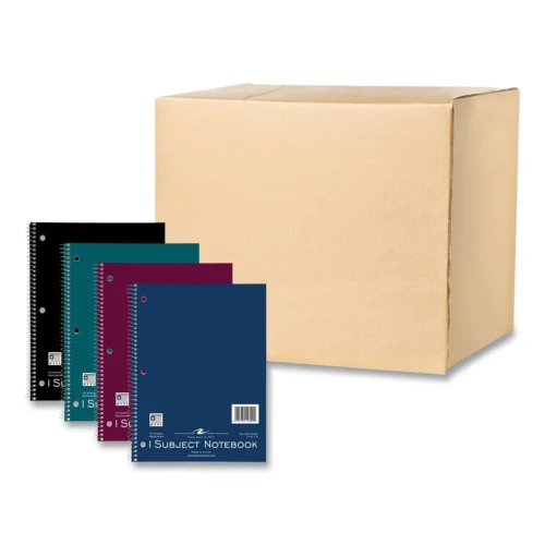 Roaring Spring Subject Wirebound Notebook, 1-Subject, Medium/College Rule, Assorted Cover, (70) 10.5 x 8 Sheets, 24/Carton (ROA10322CS)
