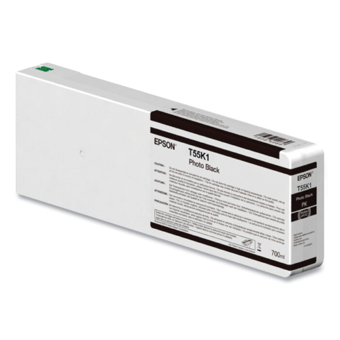 Epson T55K100 (T55K) UltraChrome HD Ink, 700 mL, Photo Black (EPST55K100)