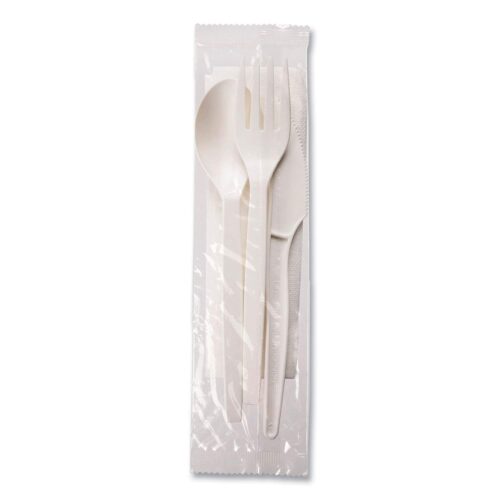 WNA EcoSense Renewable PSM Wrapped Cutlery Kit, White, 250/Carton (WNAEPS005)