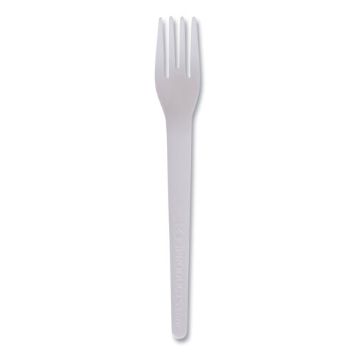 Eco-Products Plantware Compostable Cutlery, Fork, 6", White, 1,000/Carton (ECOEPS012W)