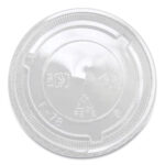 Karat PET Lids, Fits 8 oz to 10 oz Cold Cups, X Straw Hole, Clear, 1,000/Carton (KRTCKC78TS)