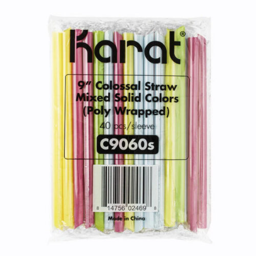 Karat Boba Straws, 9", Assorted, 1,600/Carton (KRTC9060SMIXED)