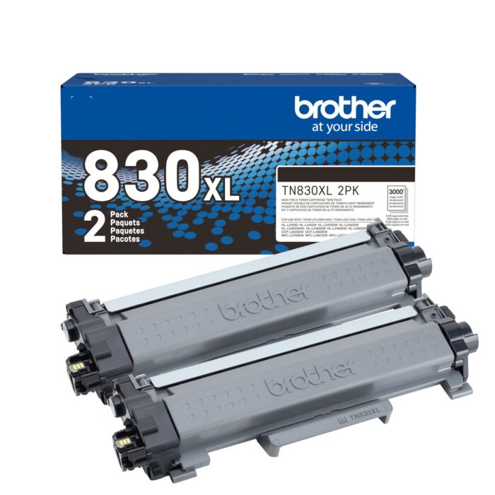 TN830XL High-Yield Toner, 3,000 Page-Yield, Black, 2/Pack (BRTTN830XL2PK)