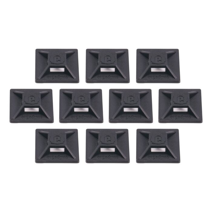 ergodyne Squids 3701 Mini Adhesive Mount Replacements, 2 lb Max Safe Working Capacity, 0.9" Long, Black,10/Pack (EGO19702)