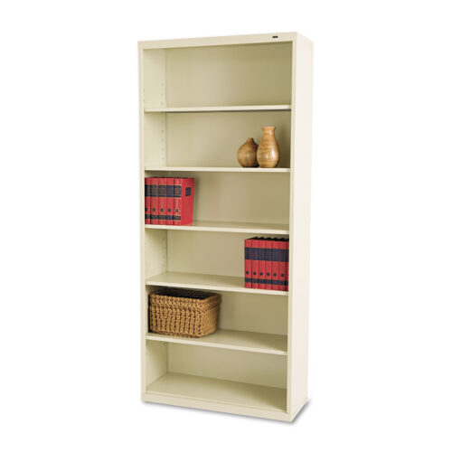 Tennsco Metal Bookcase, Six-Shelf, 34.5w x 13.5h x 78h, Putty (TNNB78PY)