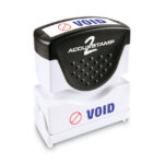 ACCUSTAMP2 Pre-Inked Shutter Stamp, RedBlue, VOID, 1.63 x 0.5 (COS035539)