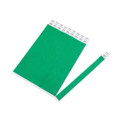 Advantus Crowd Management Wristbands, Sequentially Numbered, 10 x 0.75, Green, 100Pack (AVT75443)