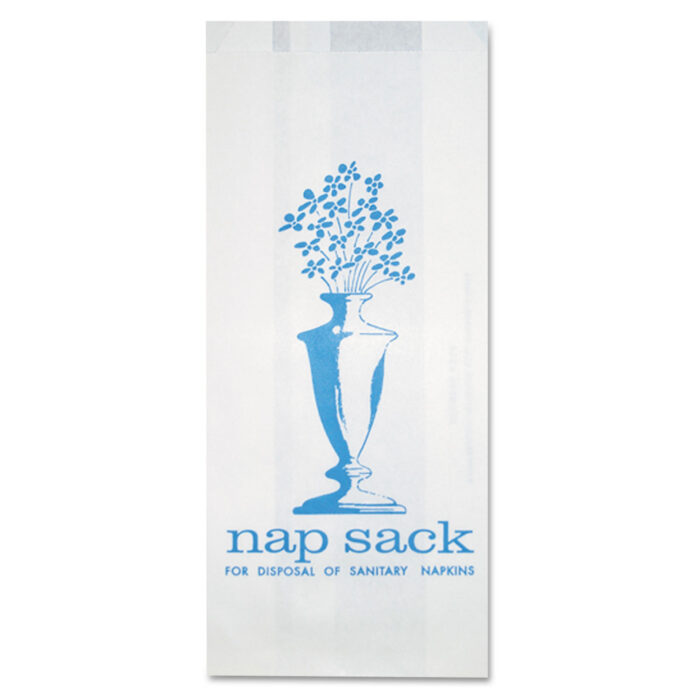 Bagcraft Nap Sack Sanitary Disposal Bags, 4 x 2 x 9, White, 1,000Carton (BGC300314)