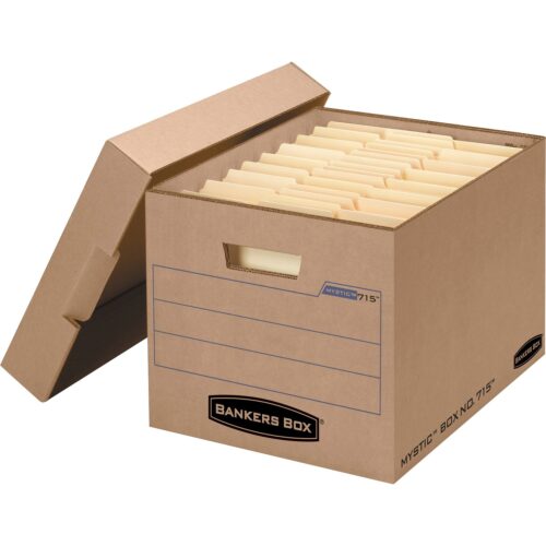 Bankers Box Filing Box, Letter/Legal Files, 13" x 16.25" x 12", Kraft, 25/Carton (FEL7150001)