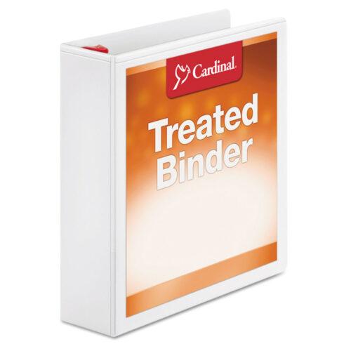 Cardinal Treated ClearVue Locking Slant-D Ring Binder, 3 Rings, 2" Capacity, 11 x 8.5, White (CRD32120)