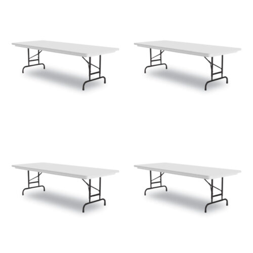 Correll Adjustable Folding Tables, Rectangular, 60 x 30 x 22 to 32, Gray Granite Top, Black Legs, 4Pallet (CRLRA3060234P)