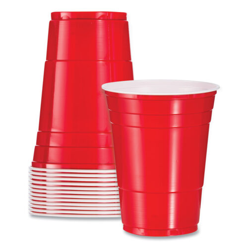 Dart SOLO Party Plastic Cold Drink Cups, 16 oz, Red, 50/Pack (DCCP16RPK)