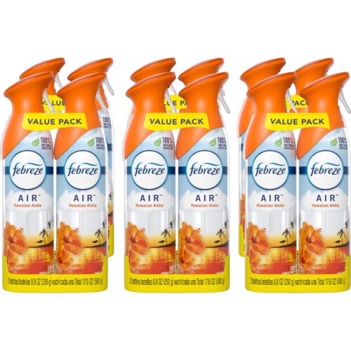 Febreze AIR, Hawaiian Aloha, 8.8 oz Aerosol Spray, 2Pack, 6 PacksCarton (PGC97794)