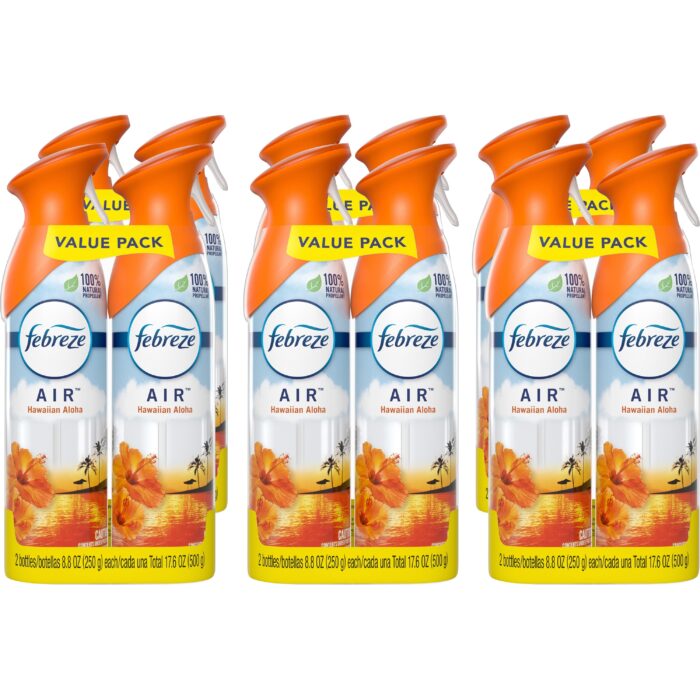 Febreze AIR, Hawaiian Aloha, 8.8 oz Aerosol Spray, 2Pack, 6 PacksCarton (PGC97794)